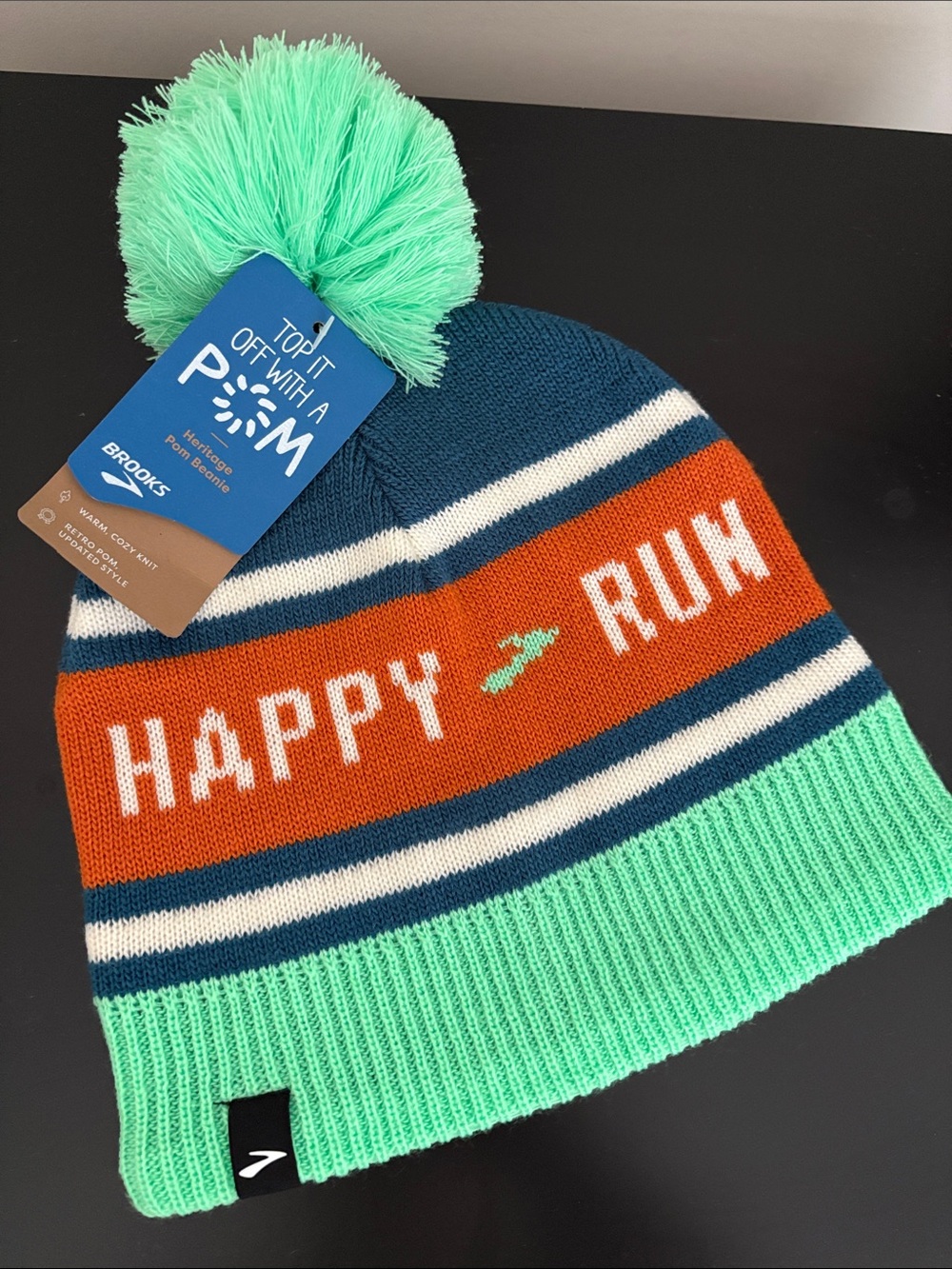 Brooks heritage pom beanie